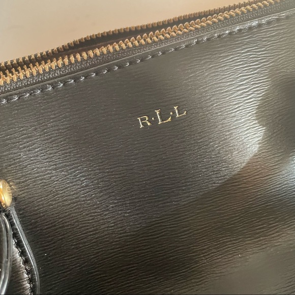LAUREN RLL RALPH LAUREN black CROSSBODY / HAND LEATHER BAG. - Picture 6 of 13